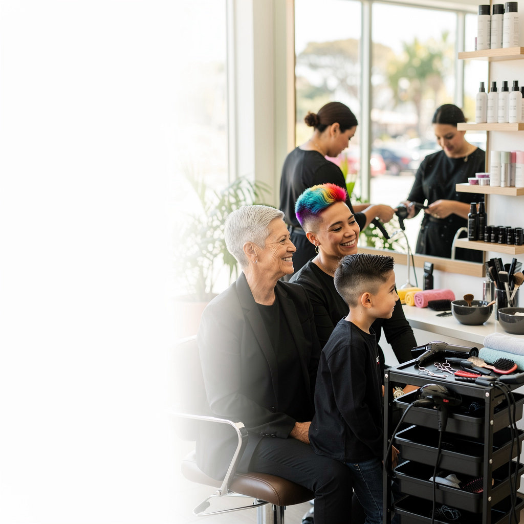 Shear Envy hair salon in Santa Barbara showcasing a vibrant and welcoming environment for professional styling services